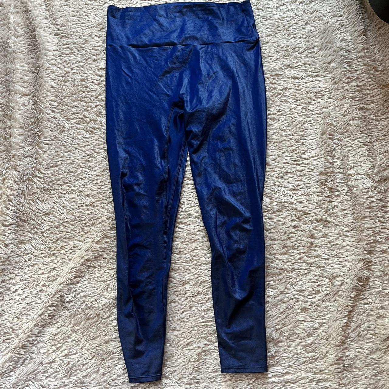 K-Deer blue shiny wet look leggings, Discontinued