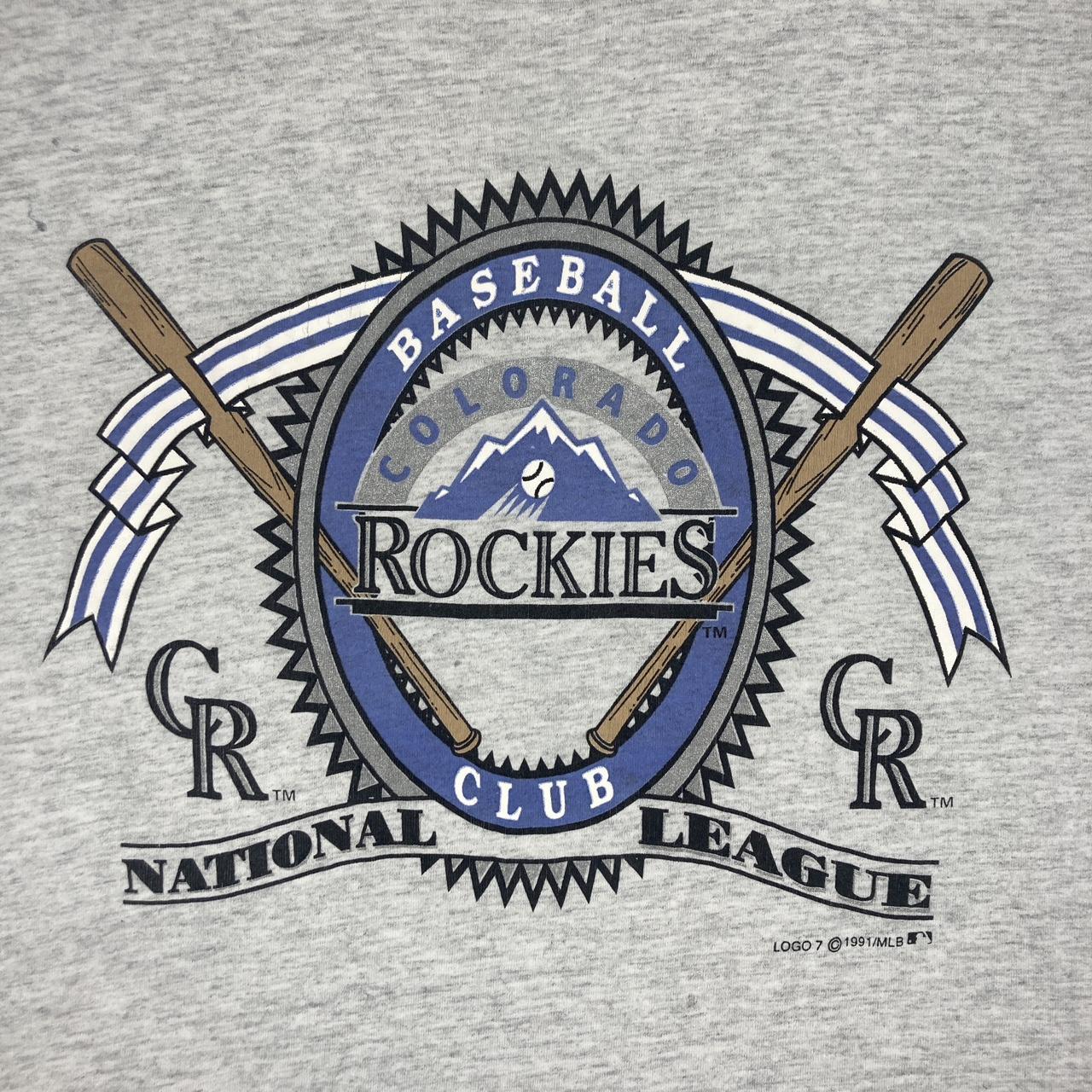 Vintage Colorado Rockies MLB T-Shirt XL White Gray 1991 Baseball