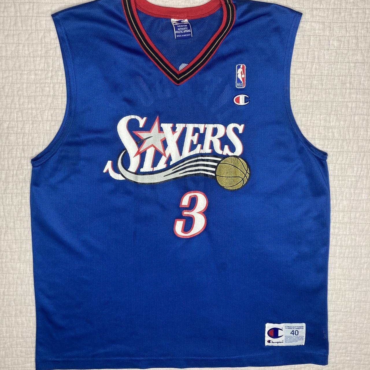 Champion Philadelphia 76ers Allen Iverson Jersey Sz - Depop