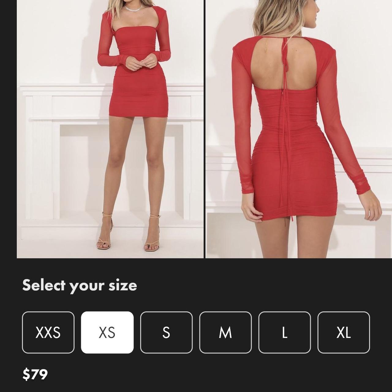 lucy in the sky body con dress in red with long... Depop