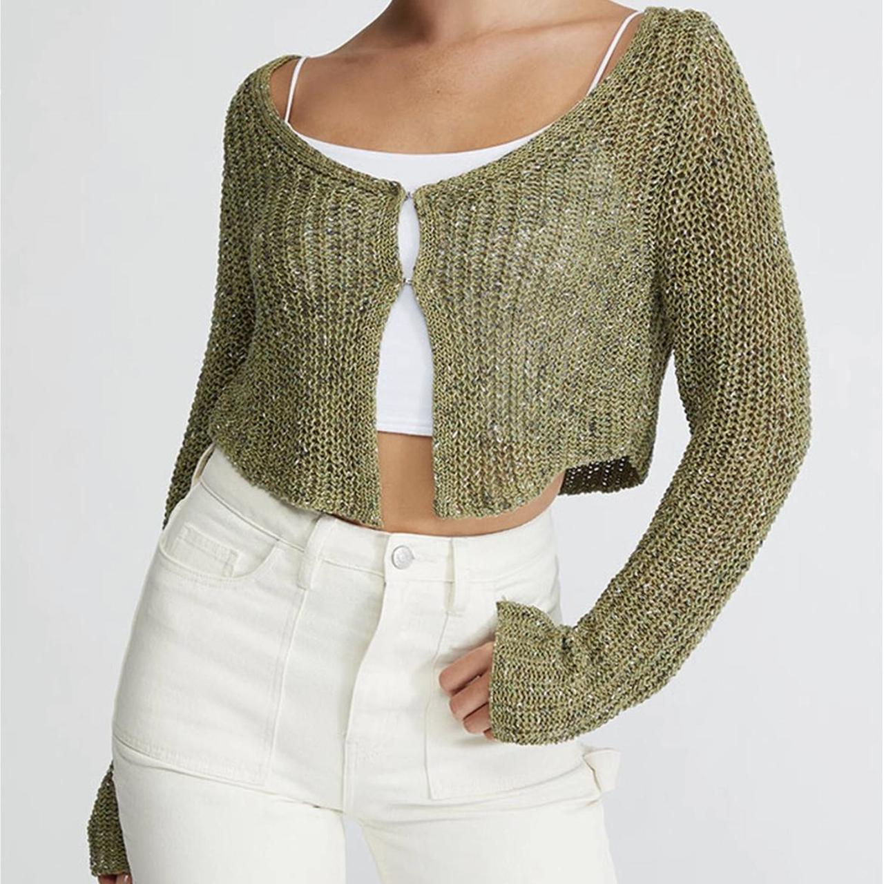 LA Hearts by PacSun Women's Green Cardigan Depop