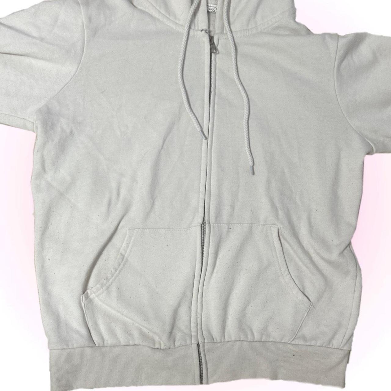 reflex brand cream zip up hoodie — USA SHIPPING... Depop