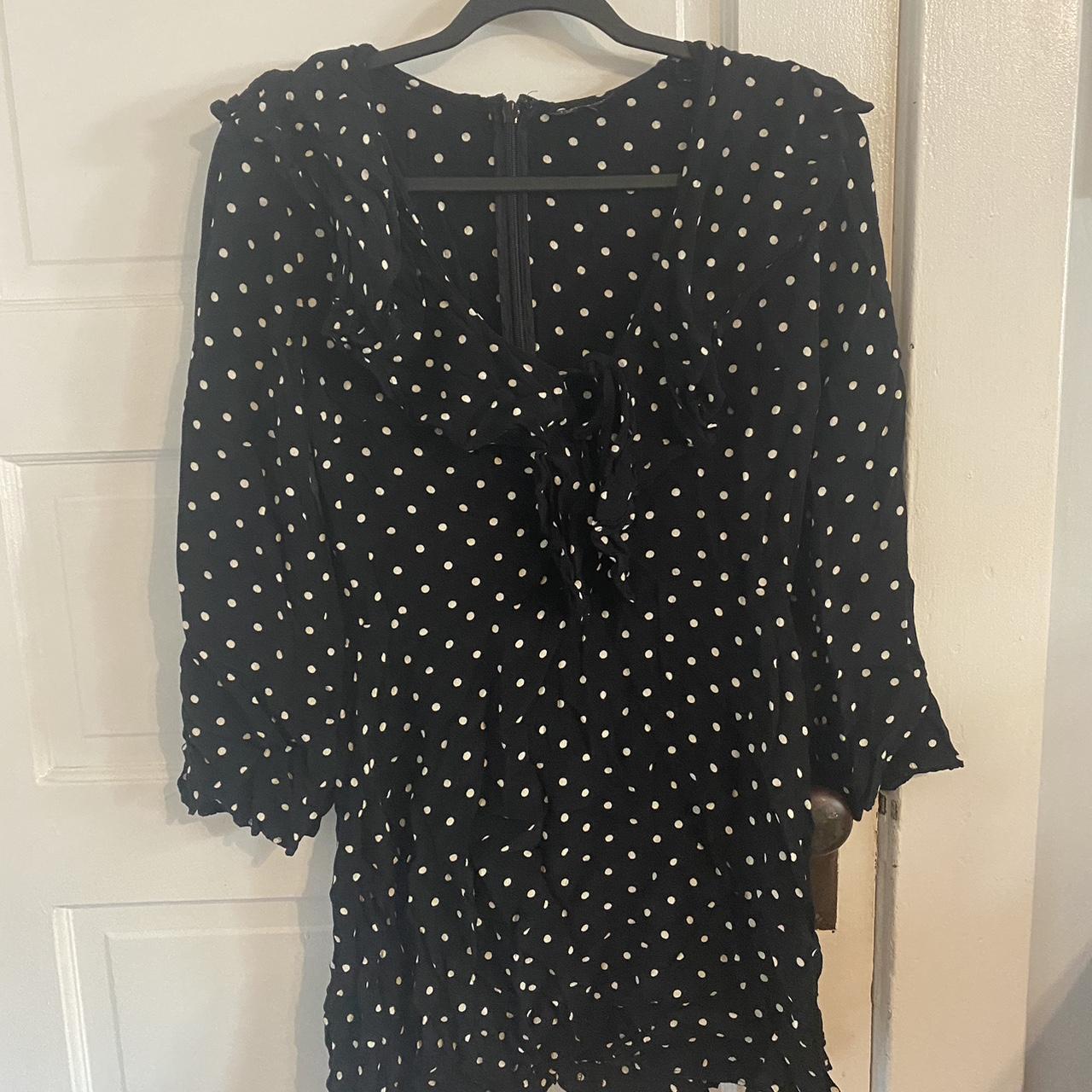 Women's Black and White Dress Depop