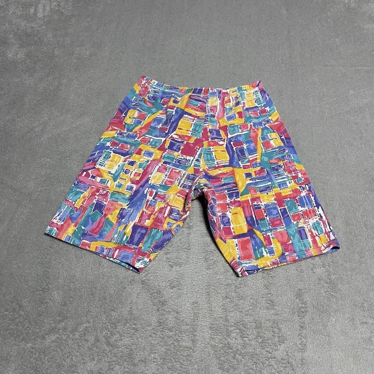 Vintage Hanes Her Way Shorts Kids Large Colorful... - Depop