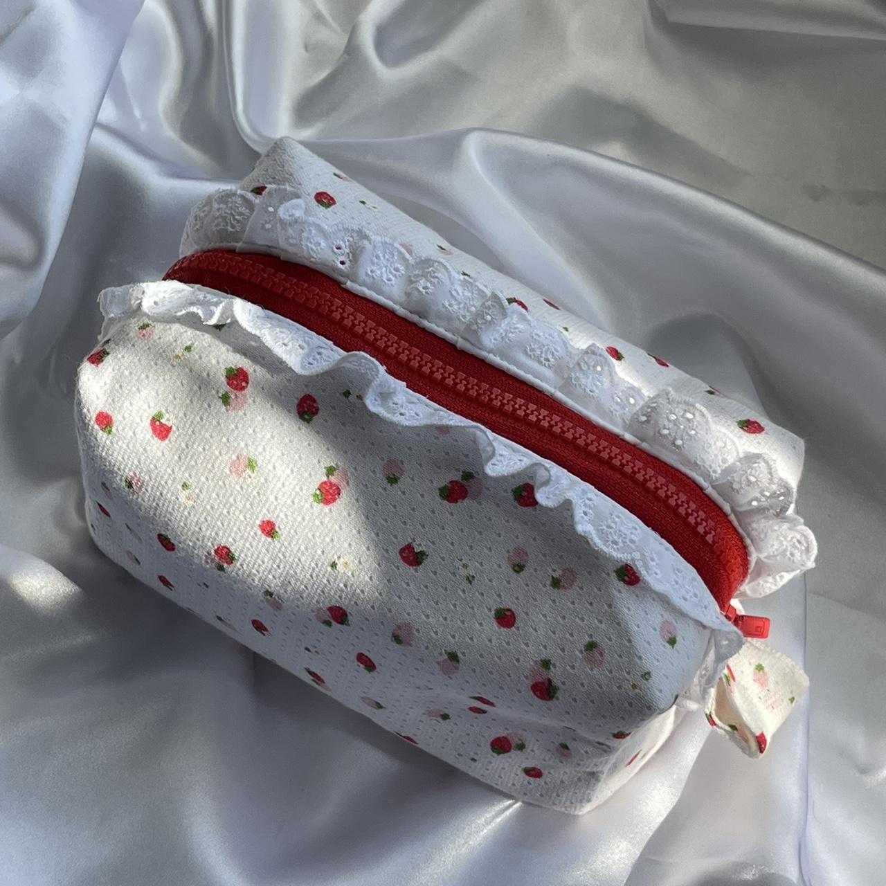 Strawberries Makeup Pouch ⋆ ˚｡ ⋆୨♡୧⋆ ˚｡ ⋆ Size:... - Depop