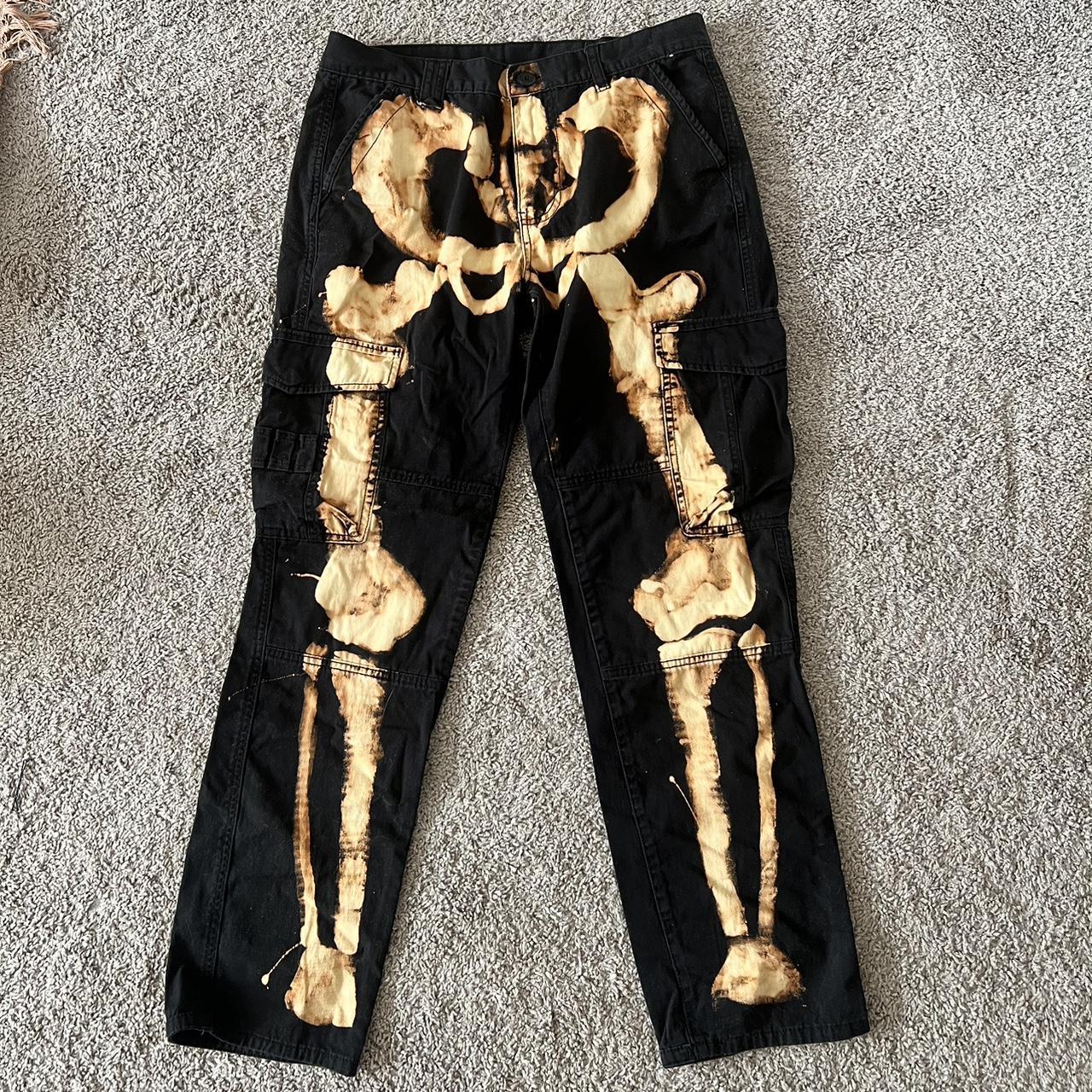 skeleton pants •custom •regular fit •dm - Depop