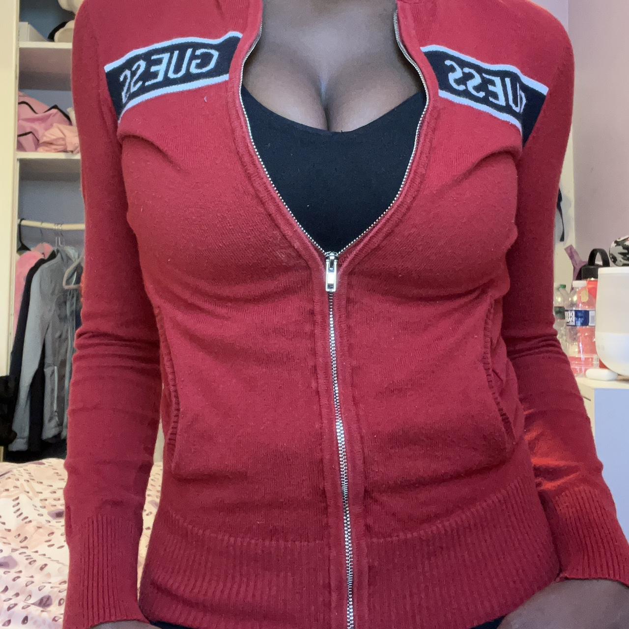 Guess Women's Red and Black Hoodie