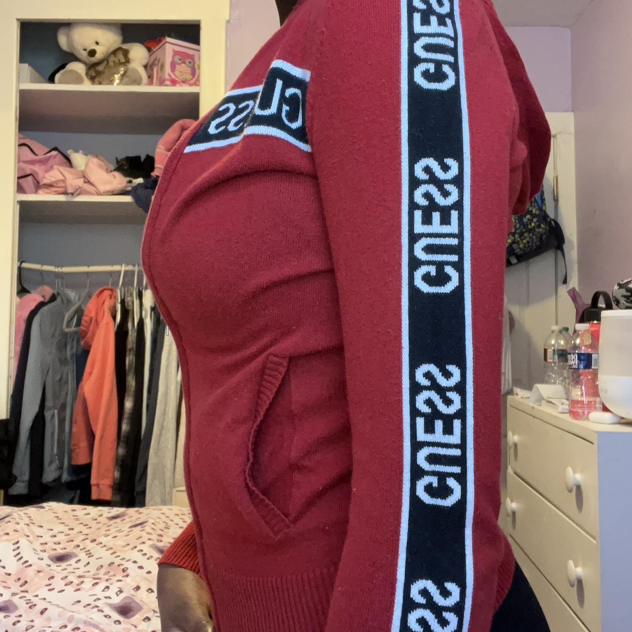 Guess Women's Red and Black Hoodie (2)