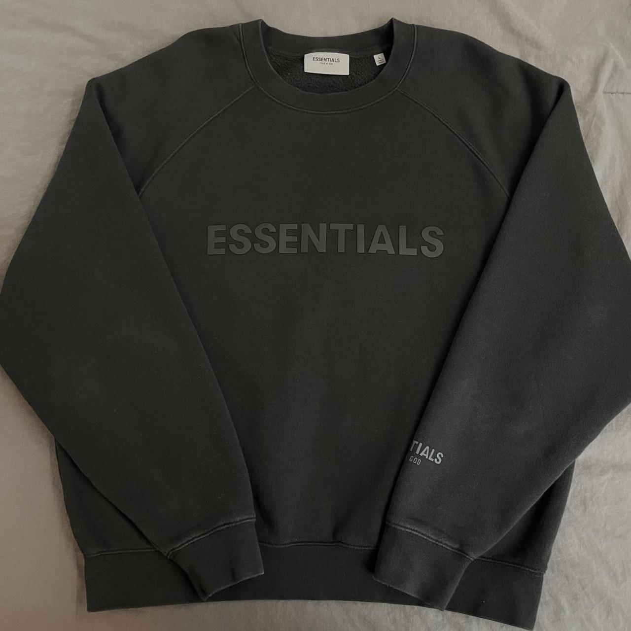 Essentials Men's Black and Grey Jumper Depop