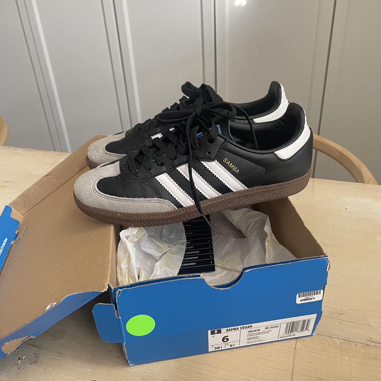 like new vegan gray toe sambas women’s size 7 Depop