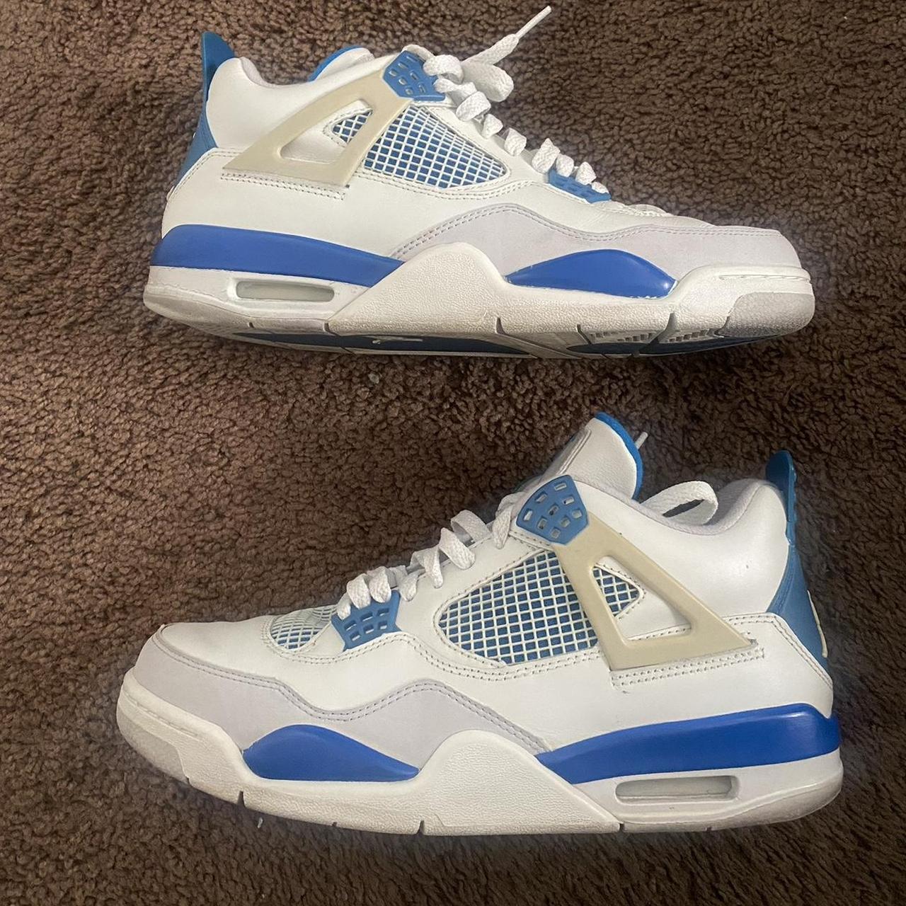 Jordan Men's Blue and White Trainers | Depop