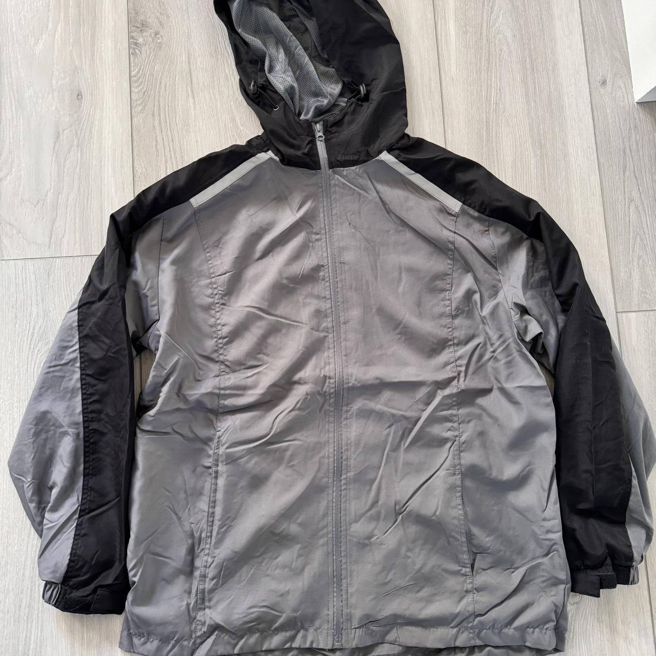 Grey/black windbreaker with hoodie - new with tag,... - Depop
