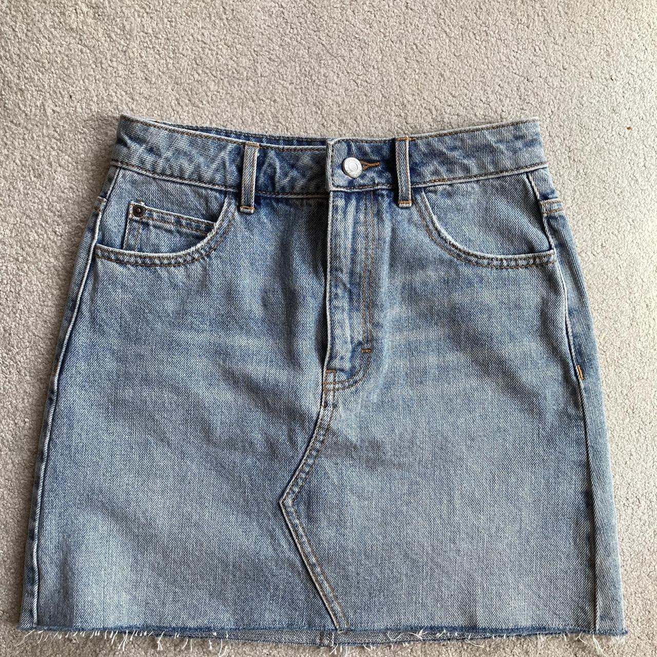 Light wash topshop denim mini skirt Brand new with. Depop