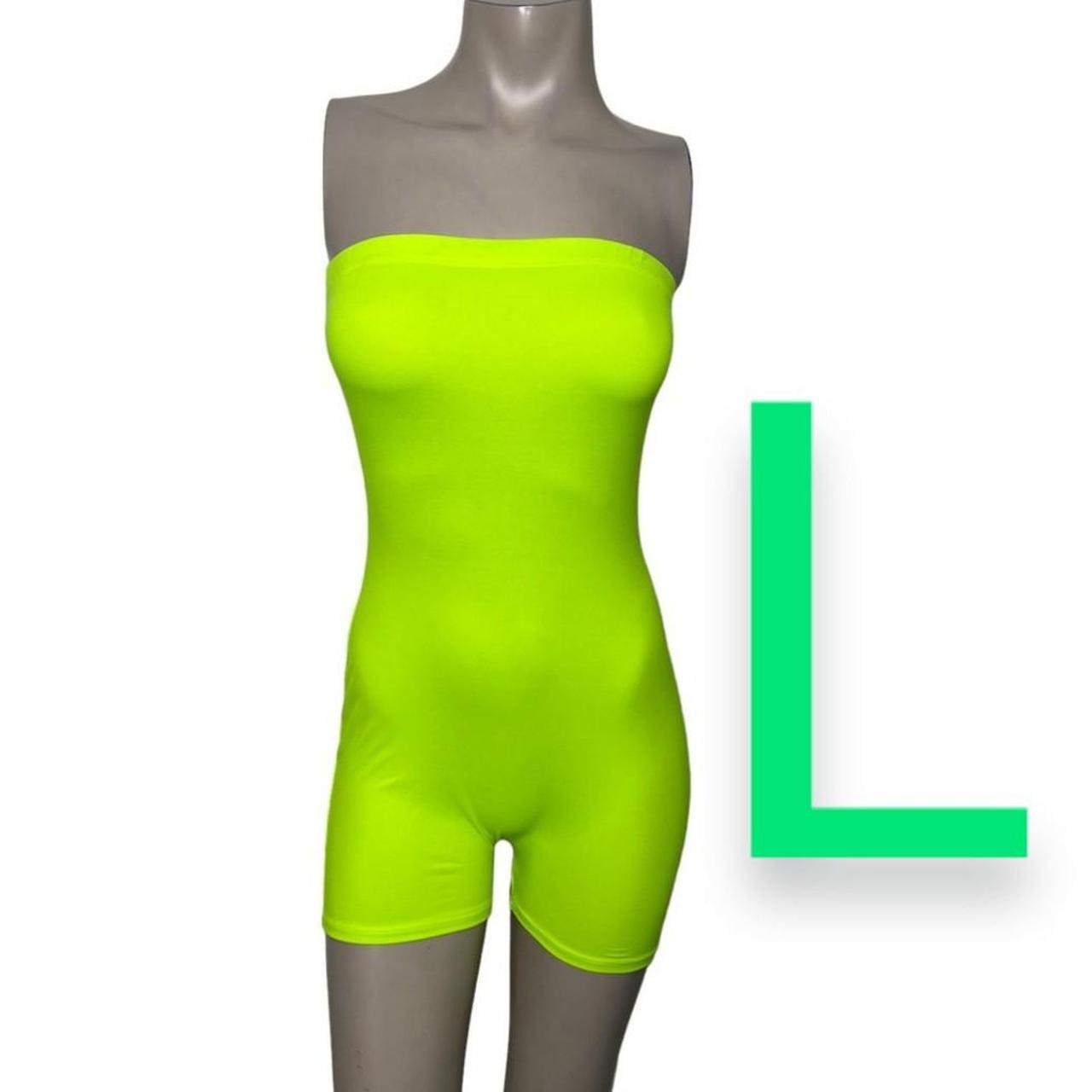 Neon Green Soft Tube Bodycon Mini Romper Size