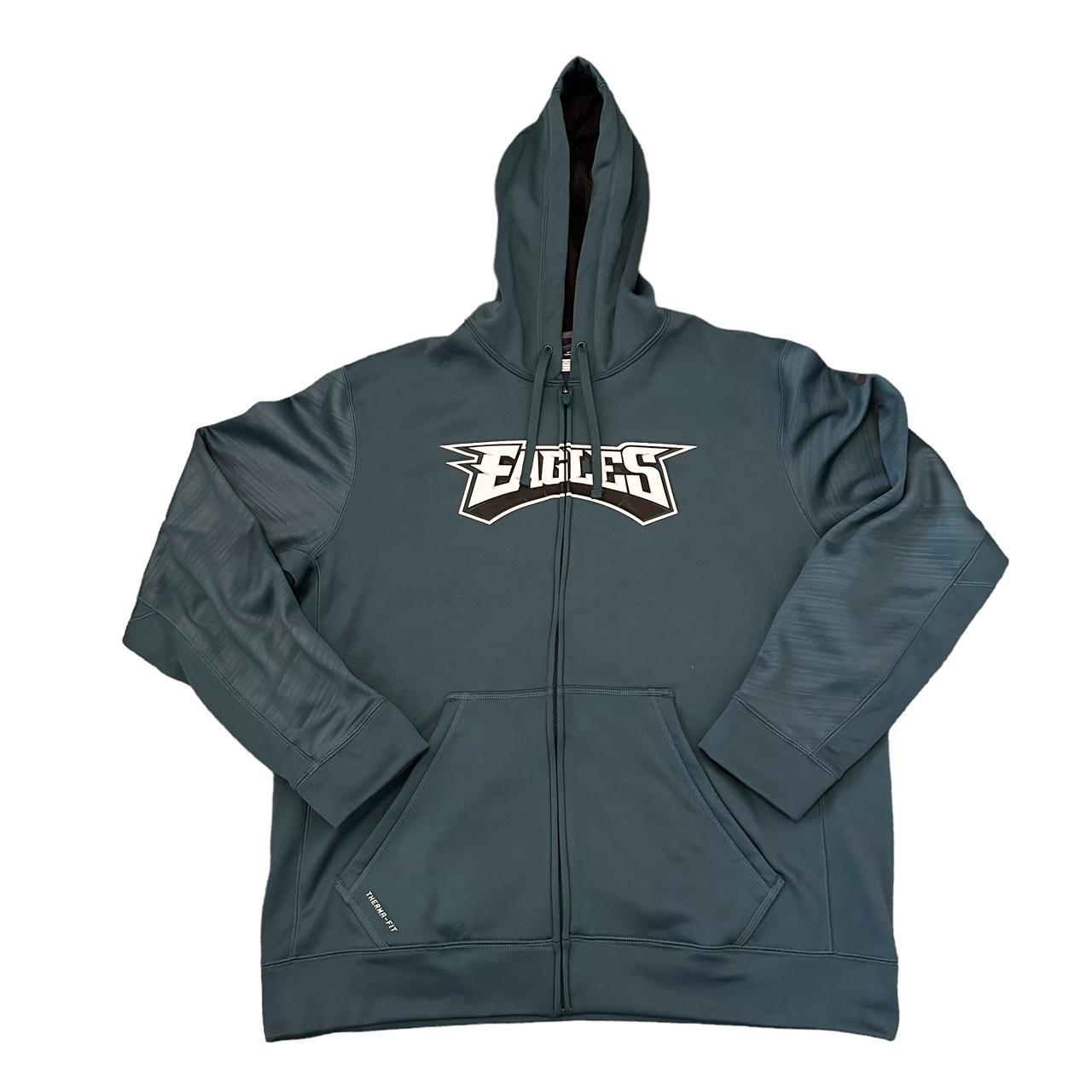 Nike Men's Philadelphia Eagles Logo Therma-FIT Grey Hoodie