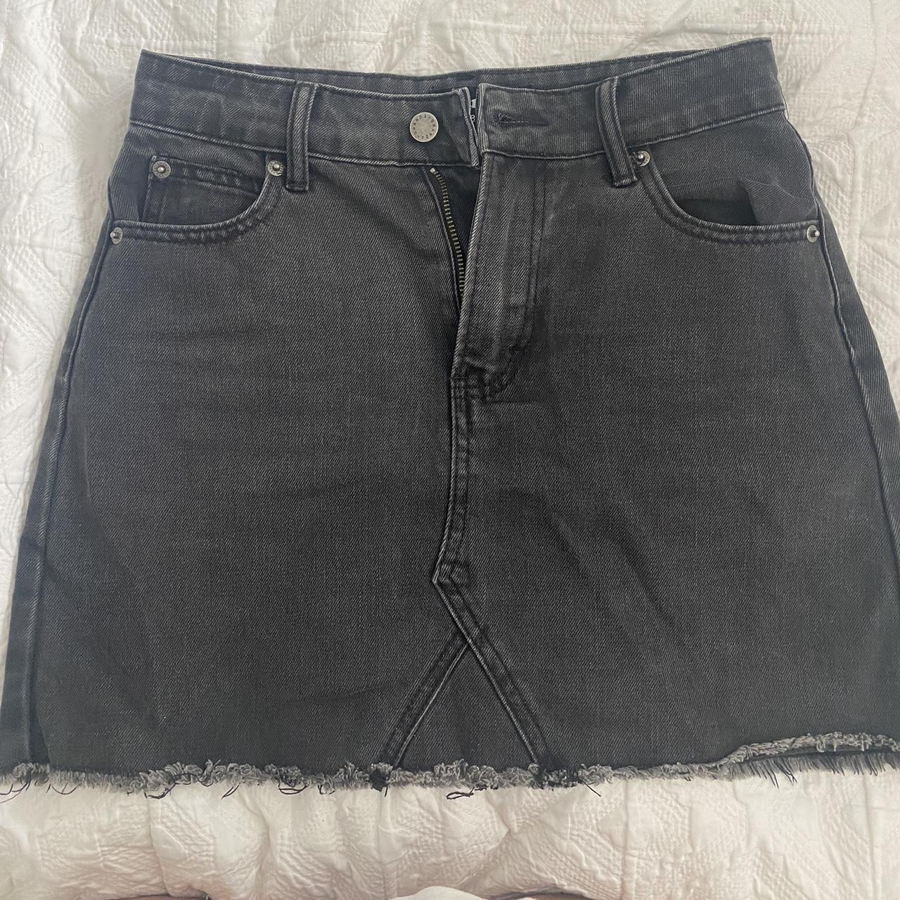 Ghanda black denim skirt size 8 comfy/stretchy... Depop