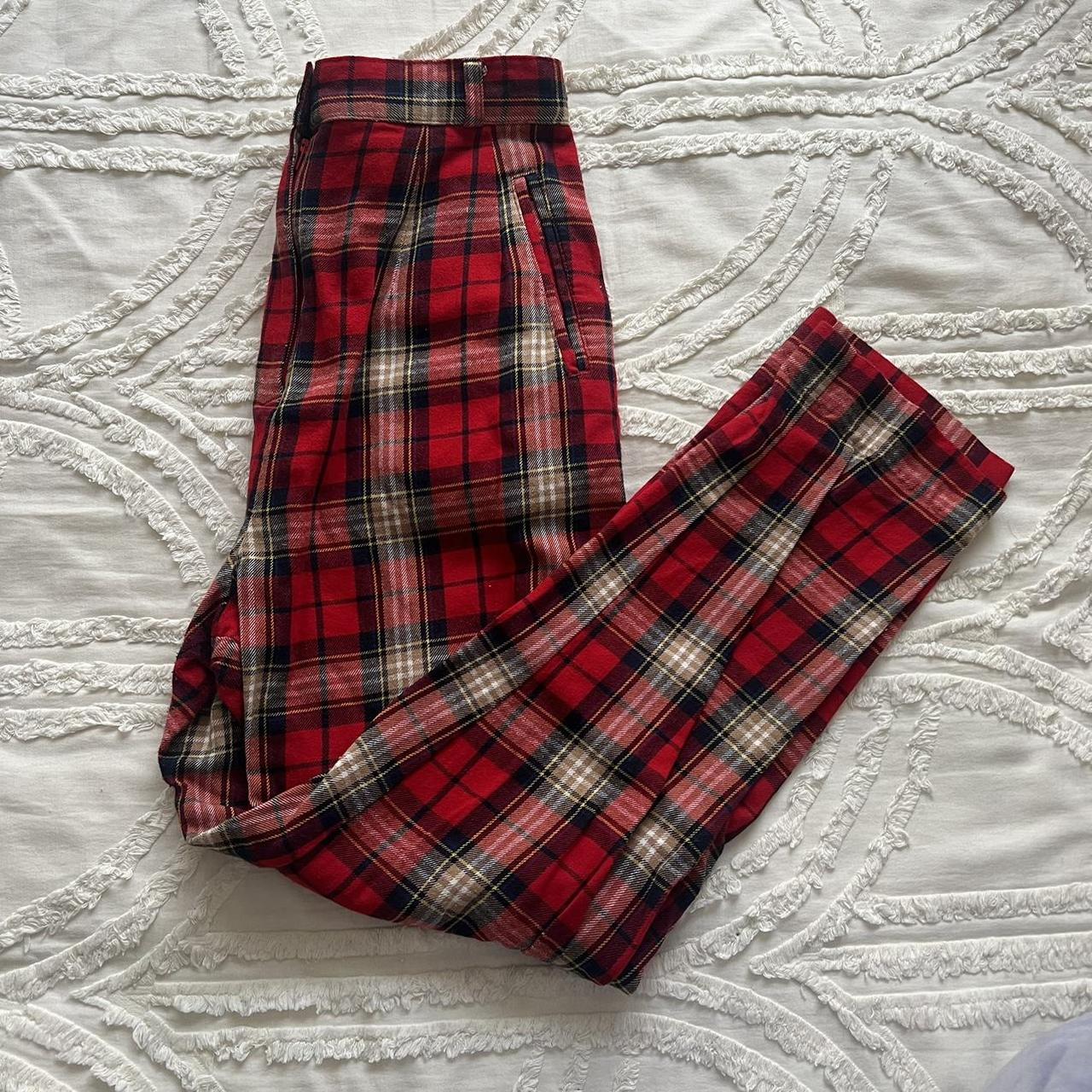 Neon Hart red plaid pants Size small Depop