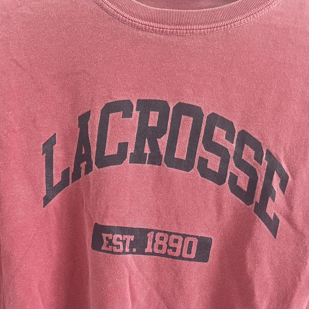Red vintage lacrosse t shirt Depop