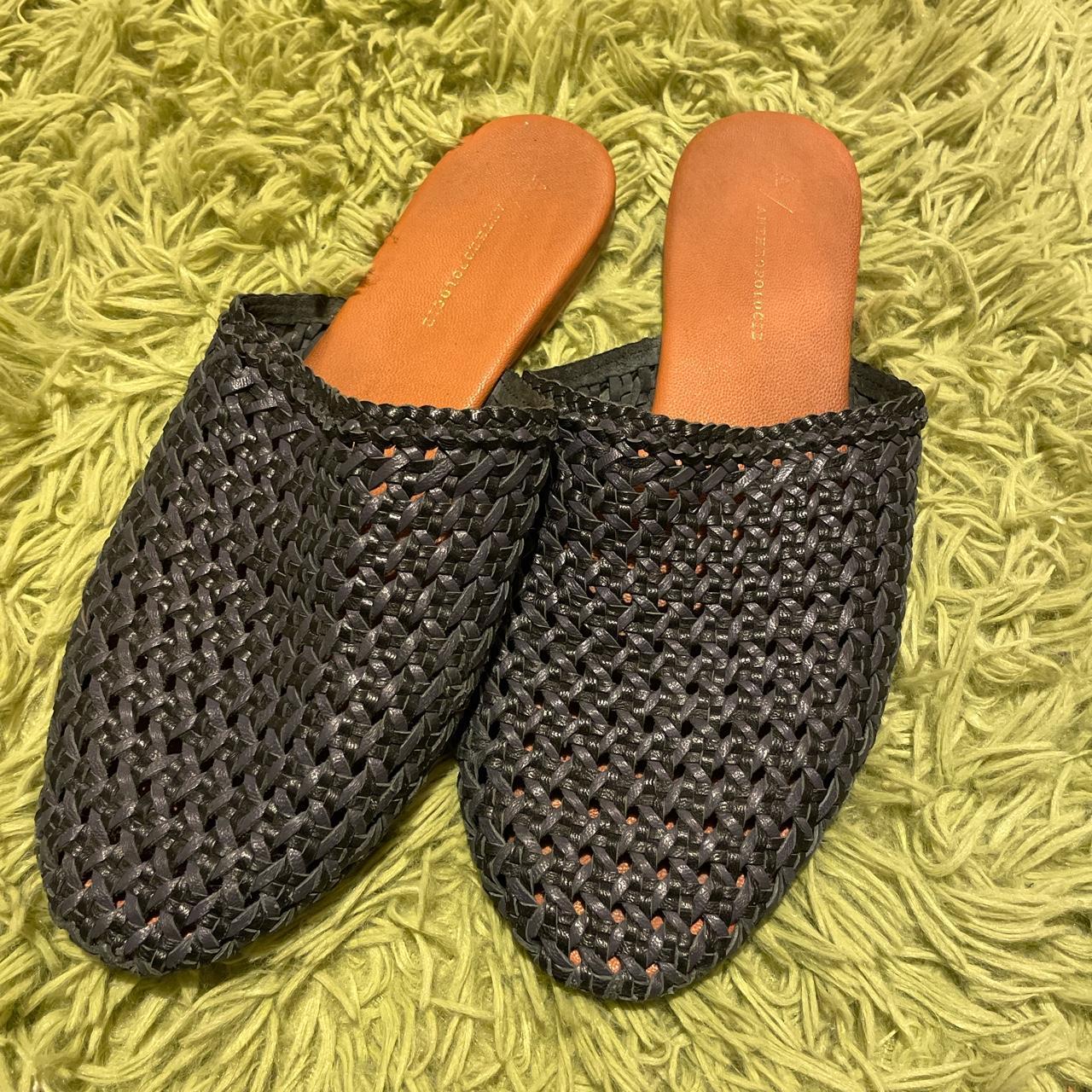 Anthropologie Women's Black Mules | Depop