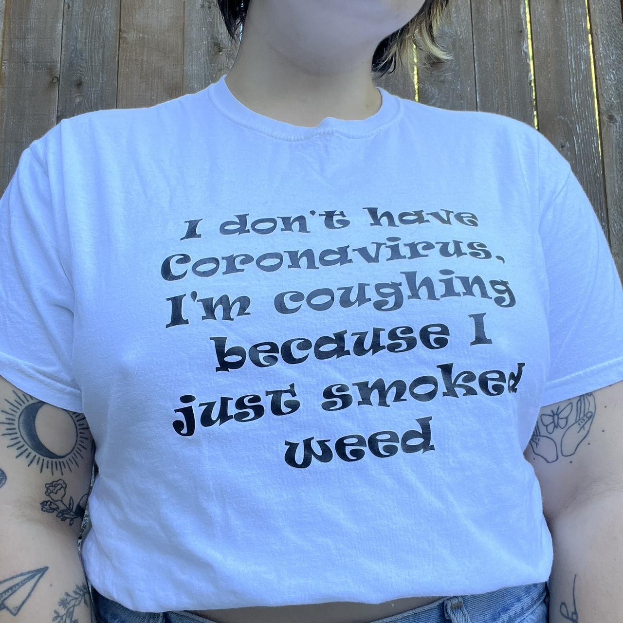 white tee with black writing