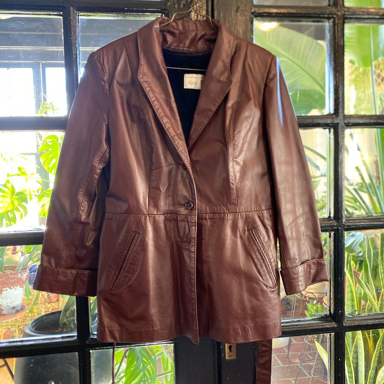 70s sears leather jacket impeccable vintage sears... - Depop