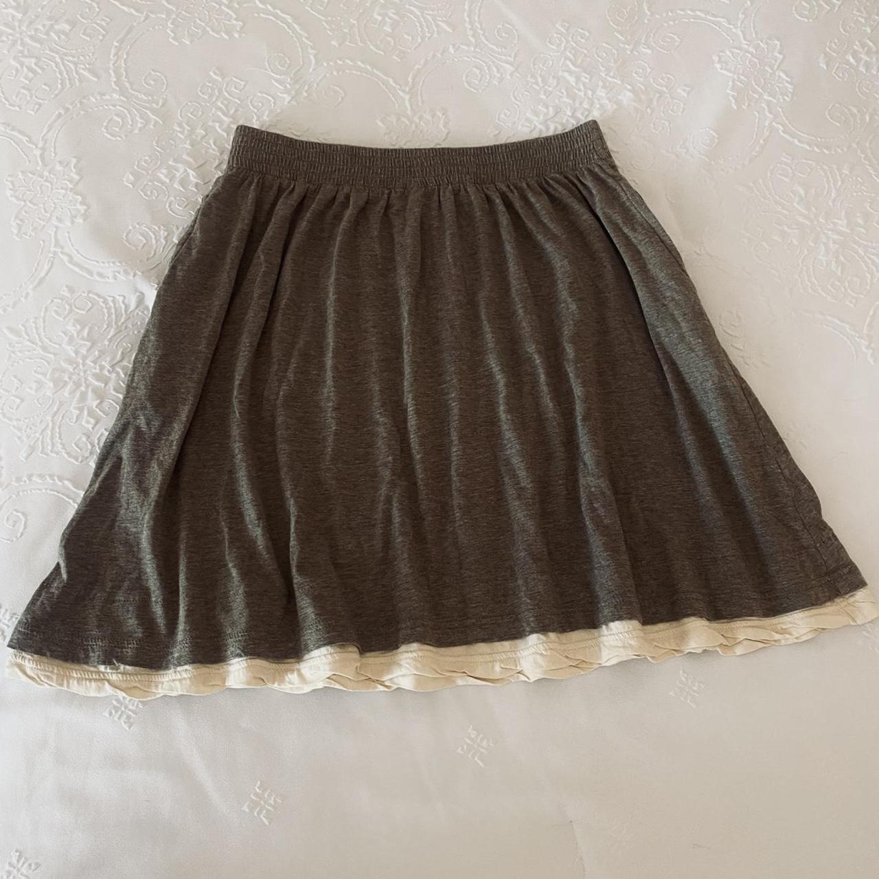 🦔Super lovely brown Fairy core skirt with cream... - Depop