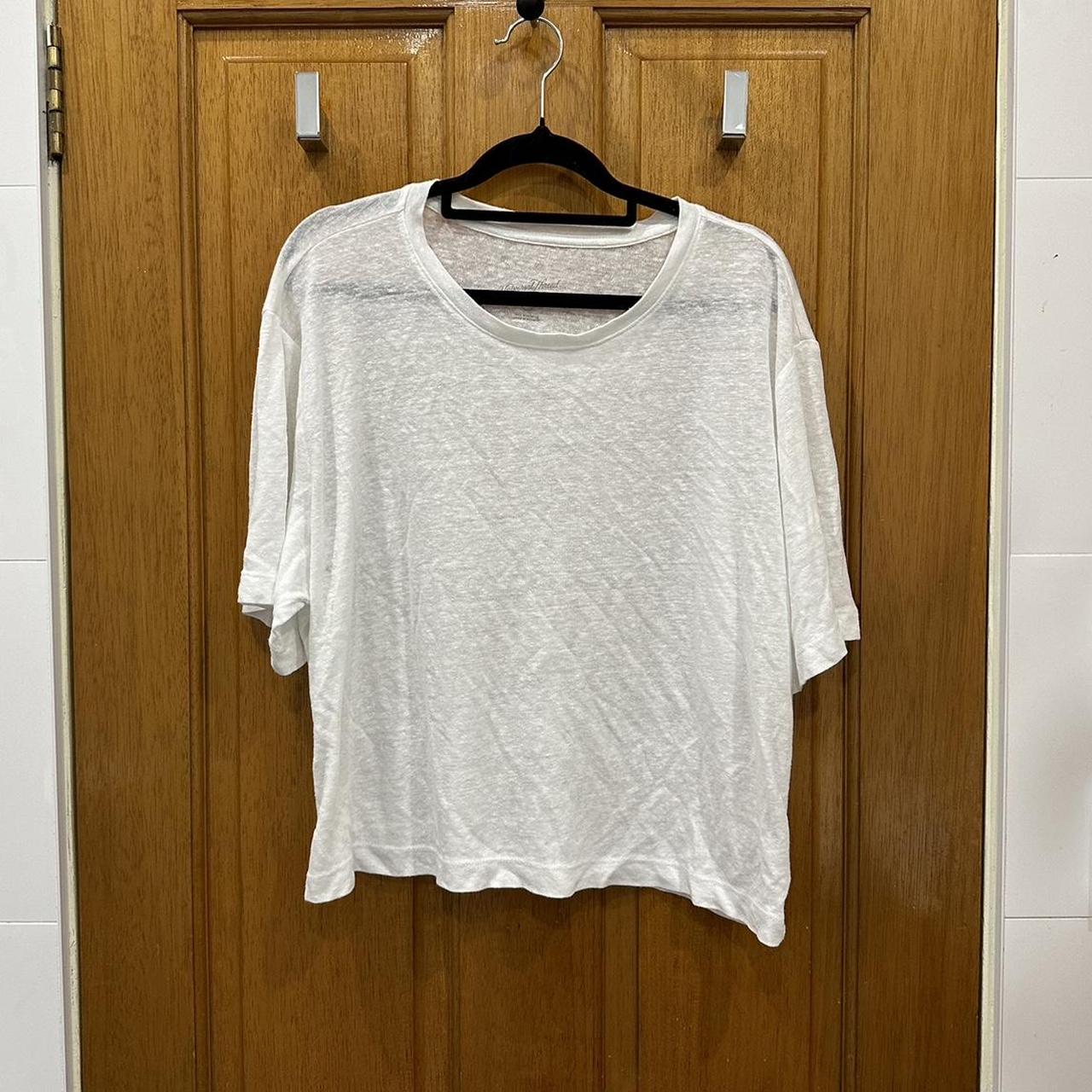 universal thread white linen top size XL (also looks... - Depop