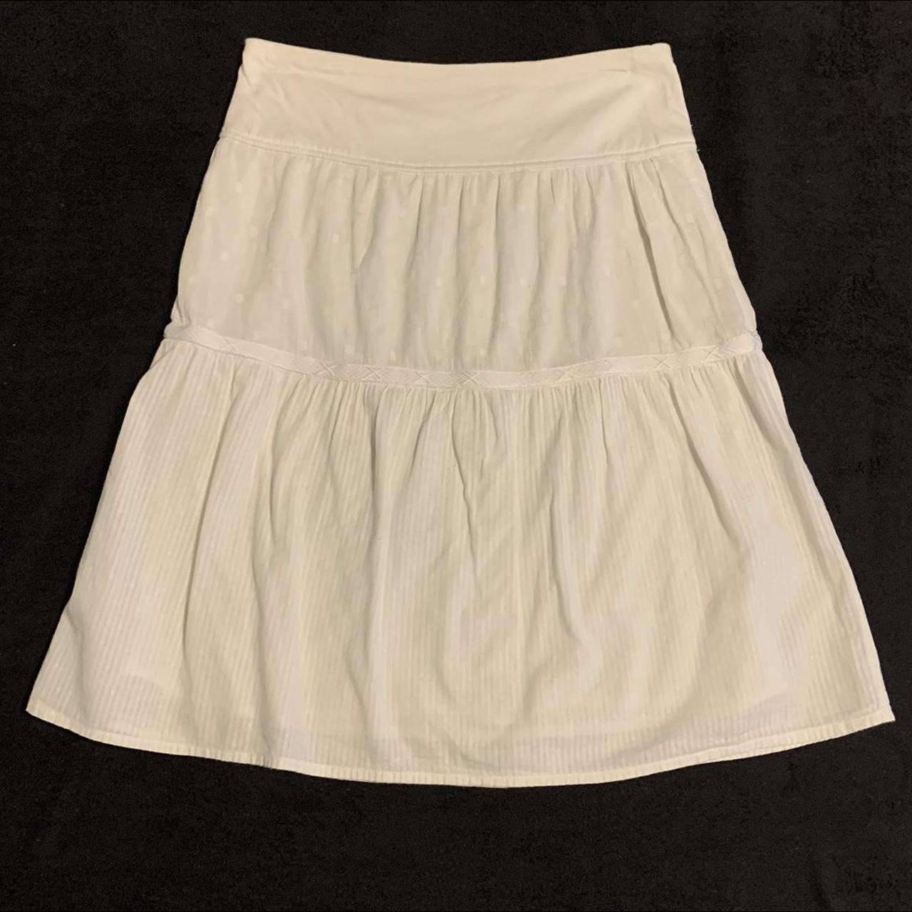 White midi skirt never worn with 3 layered look, DM... - Depop
