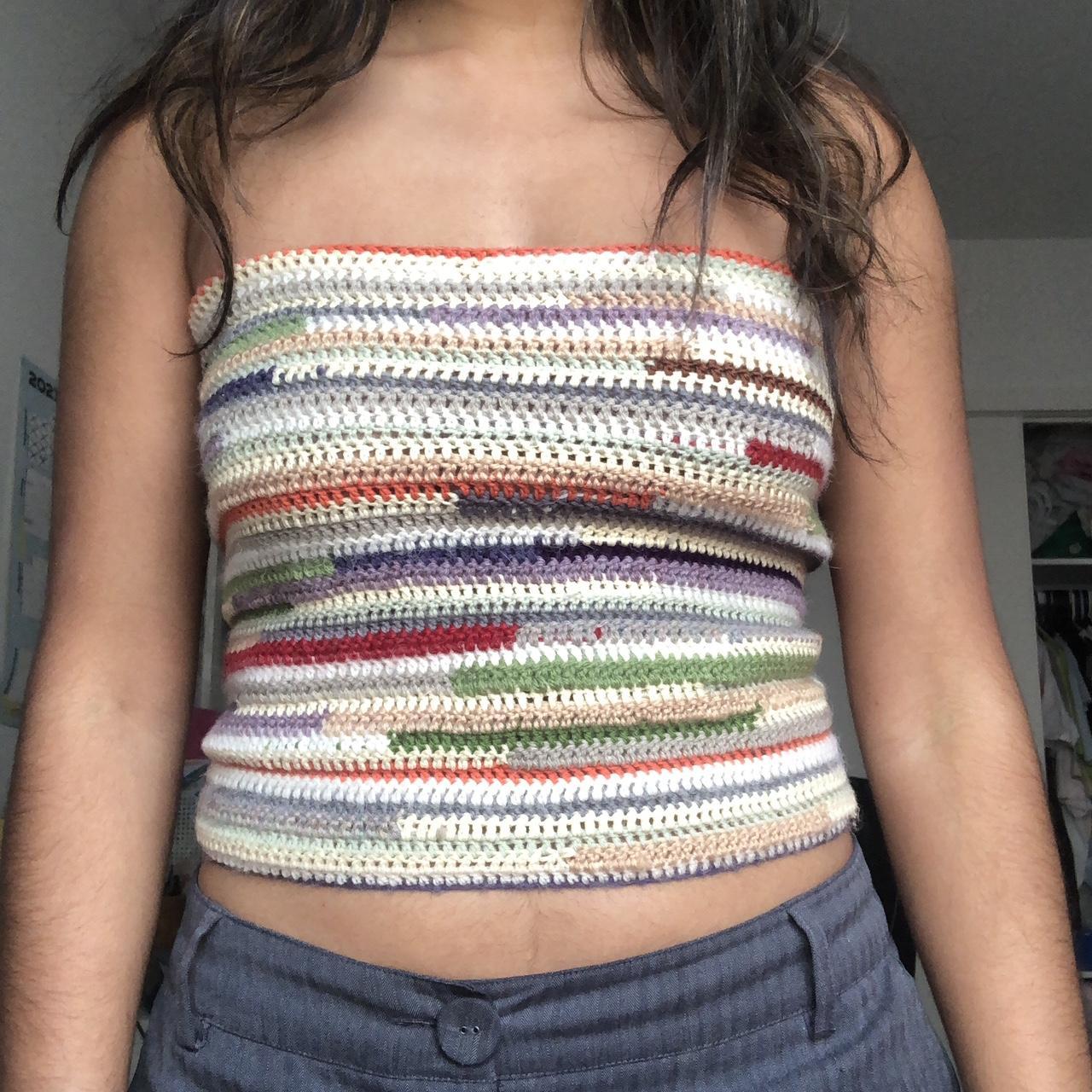 crochet strapless top🍄 made with love by me😌 made Depop