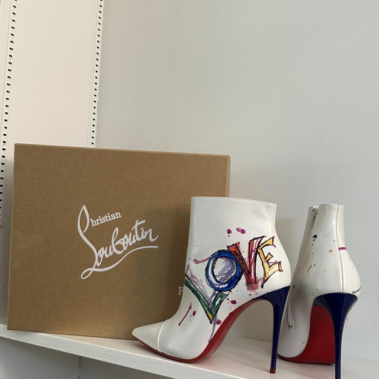 Limited edition Christian Louboutin graffiti heels. Depop