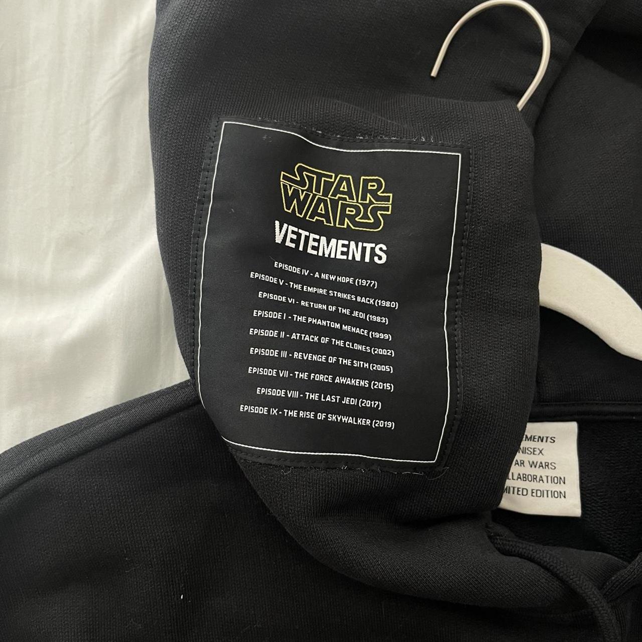 VETEMENTS x Star Wars limited edition hoodie, Size S...