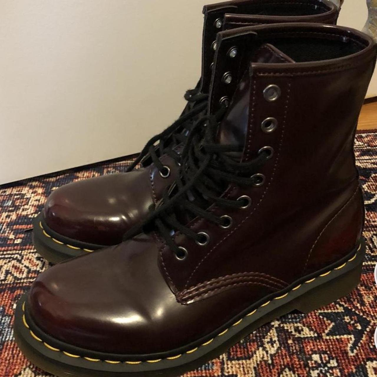 cherry red doc martens women’s size 7 not broken... - Depop