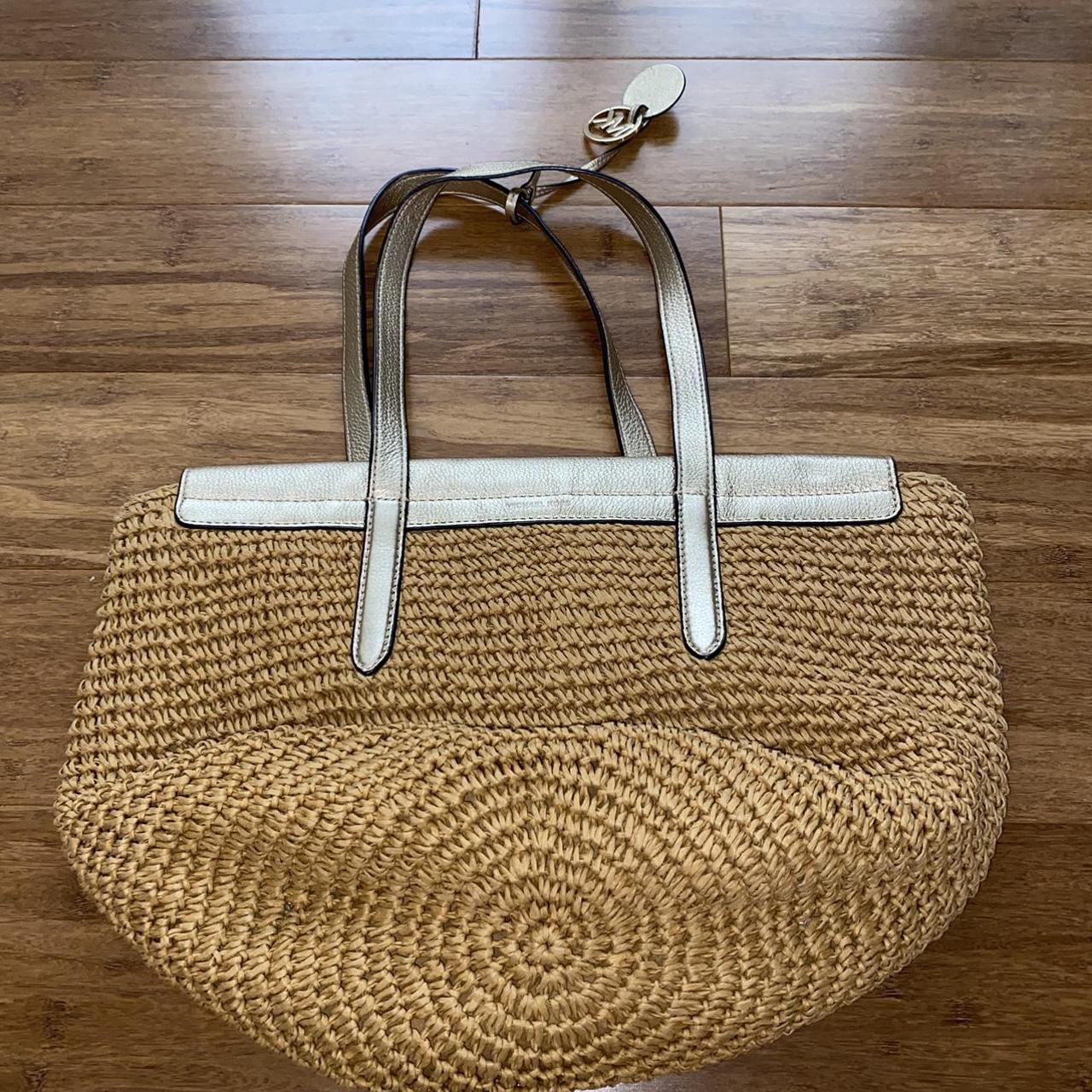 Michael kors straw discount bag