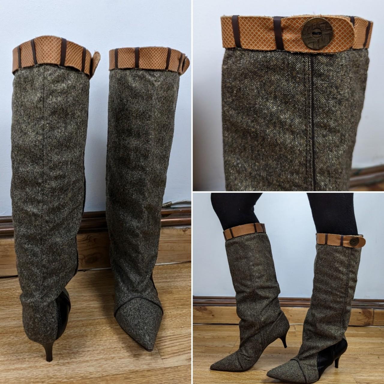 Vintage rare style Miss Sixty knee high boots brown