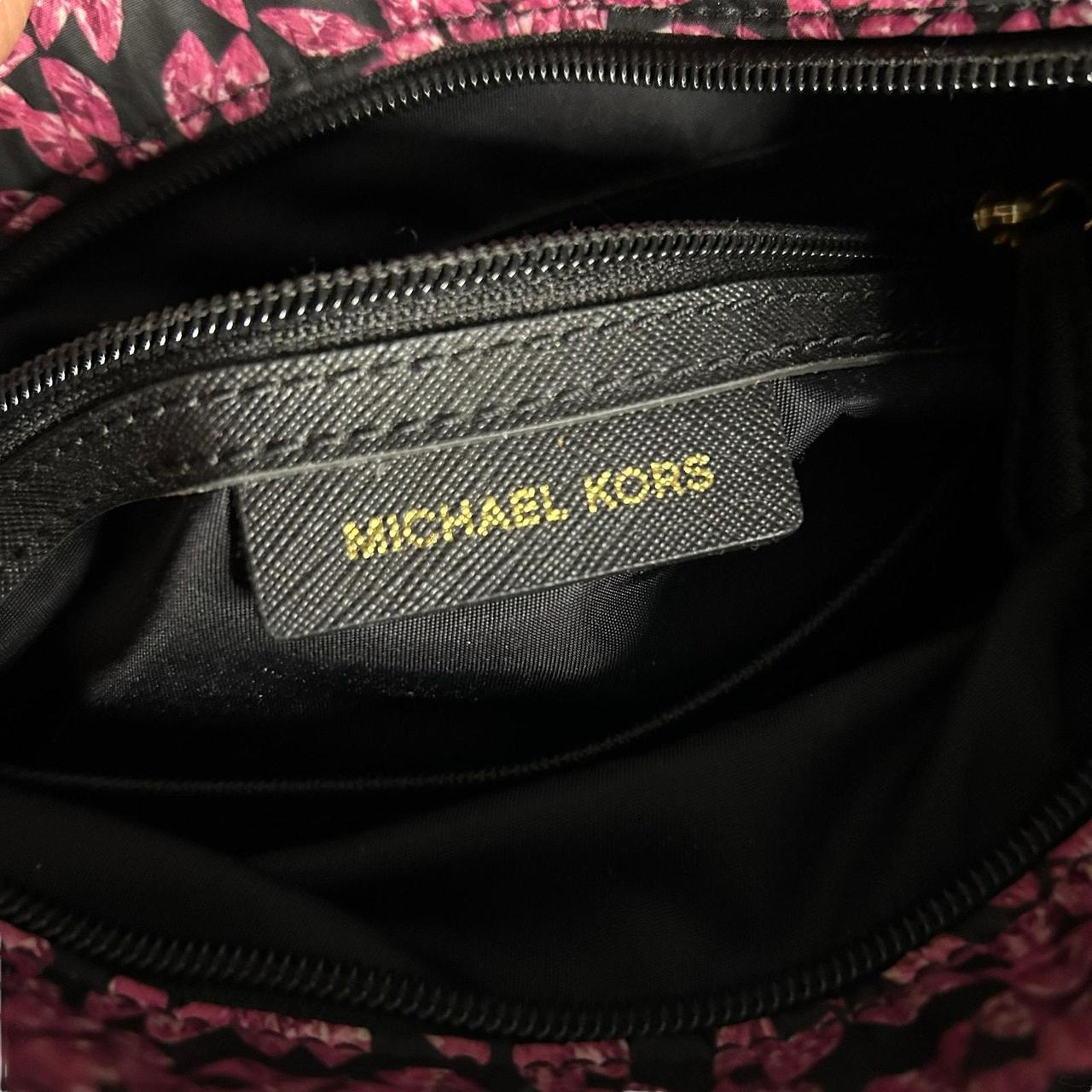 Michael Kors Kelsey pink and black floral crossbody. Depop