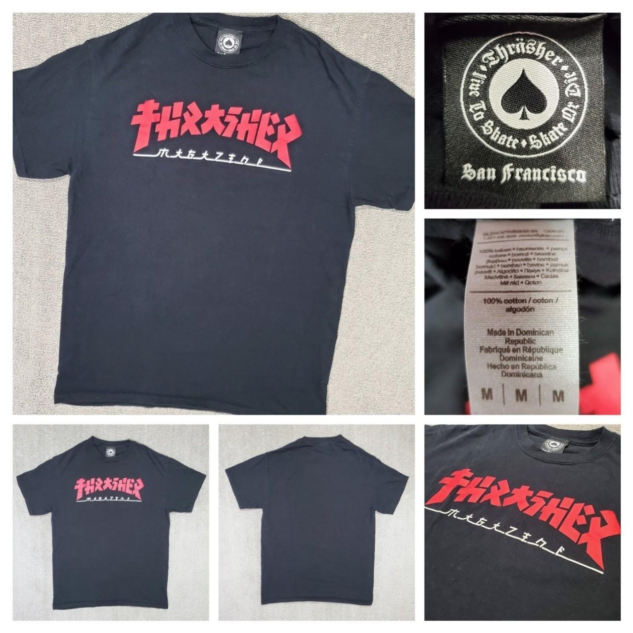 Thrasher Magazine GODZILLA LOGO Skateboard T Shirt... - Depop