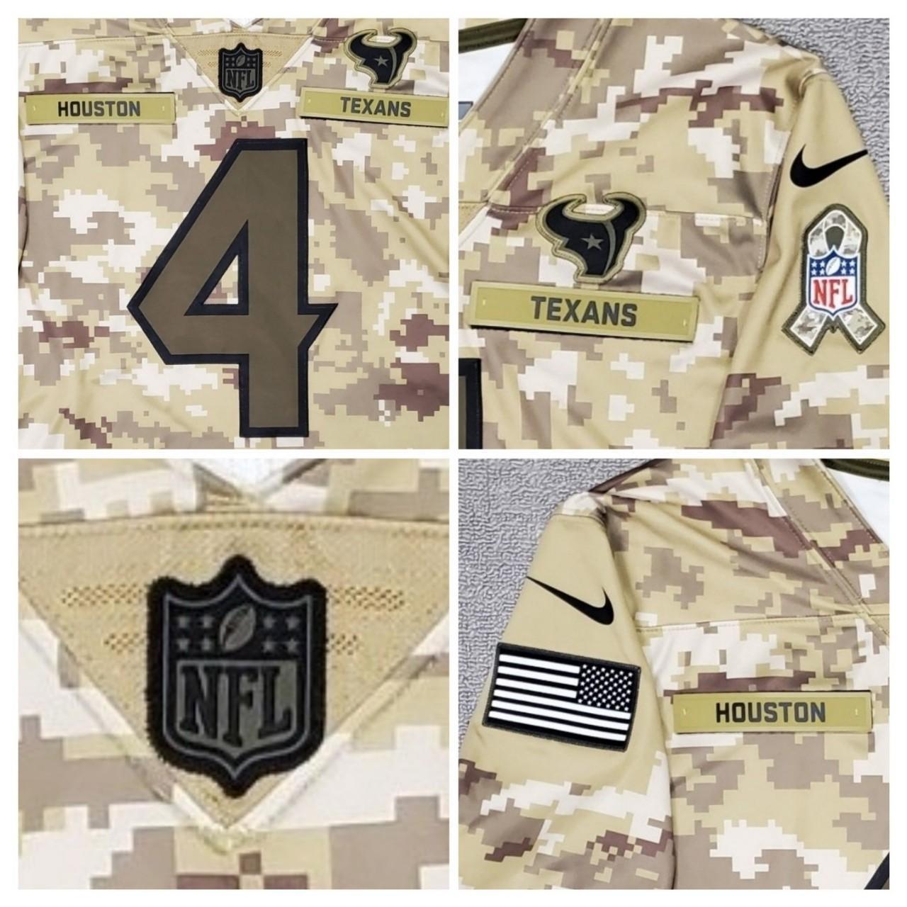 Deshaun Watson Nike Salute To Service Limited Jersey MEDIUM camo Houston  Texans