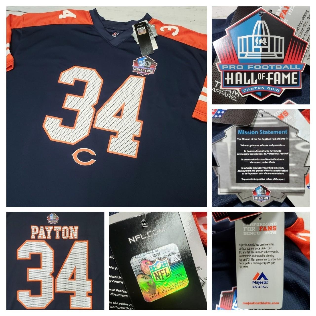 New Majestic Walter Payton Chicago Bears Jersey Football NFL HOF 2XLT Tall  NWT