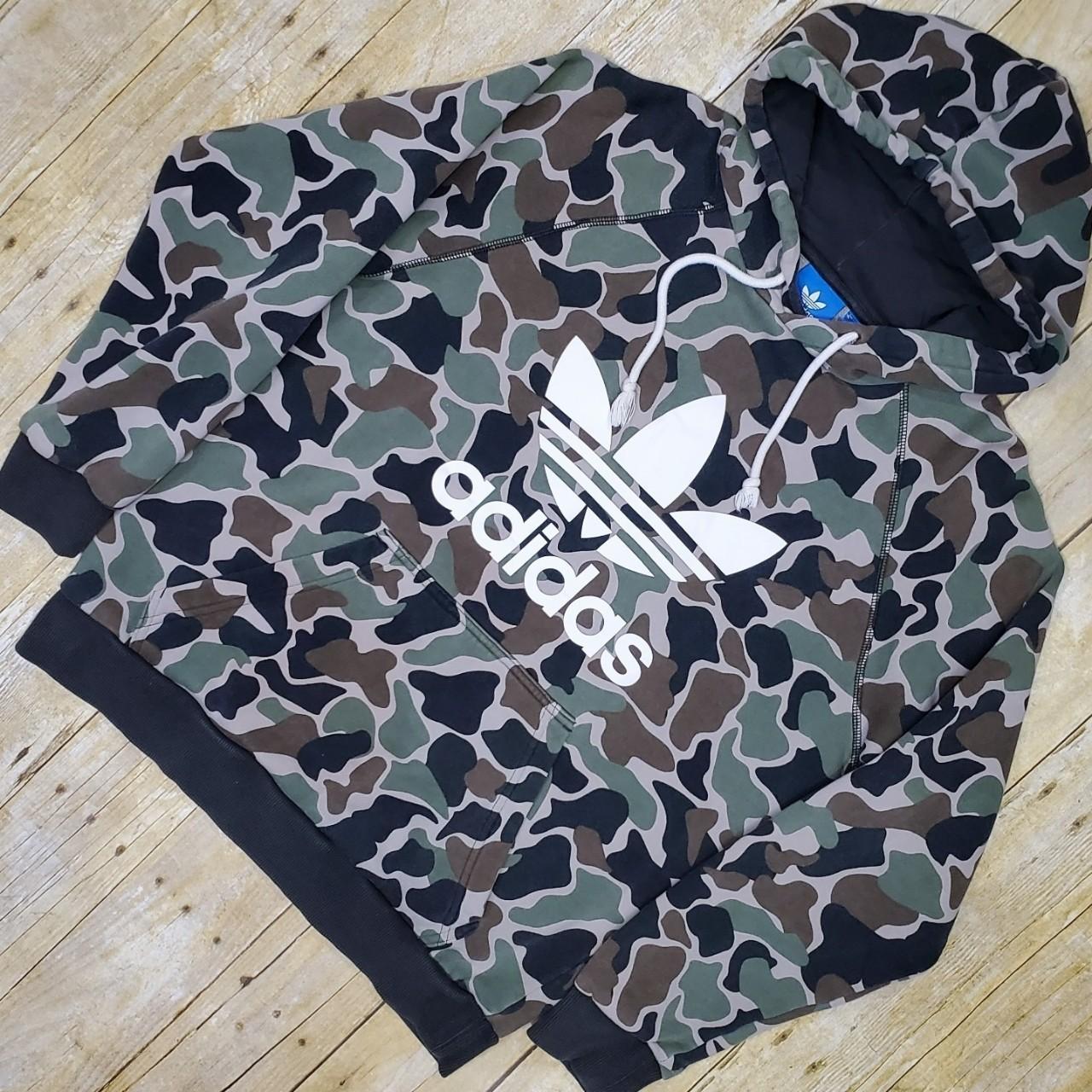 adidas Originals Camo Hoodie Big Trefoil Logo Depop