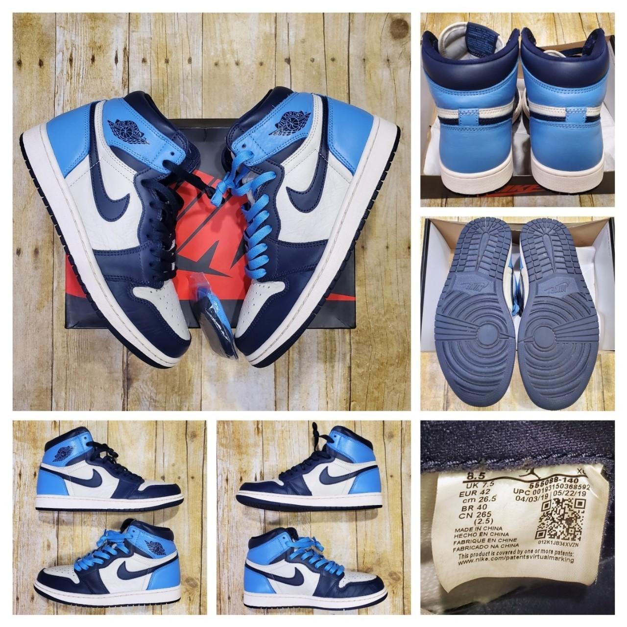 Air Jordan 1 Retro High OG Obsidian UNC 2019 8.5 Men...