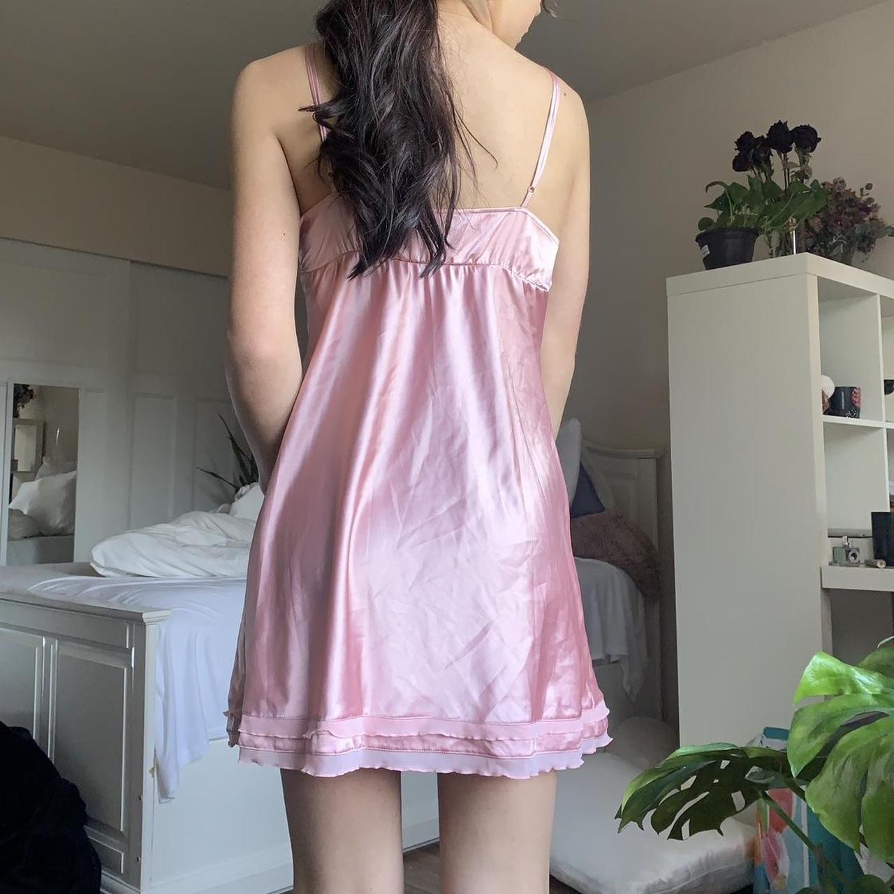 pink satin victoria’s secret slip dress / nightgown... - Depop
