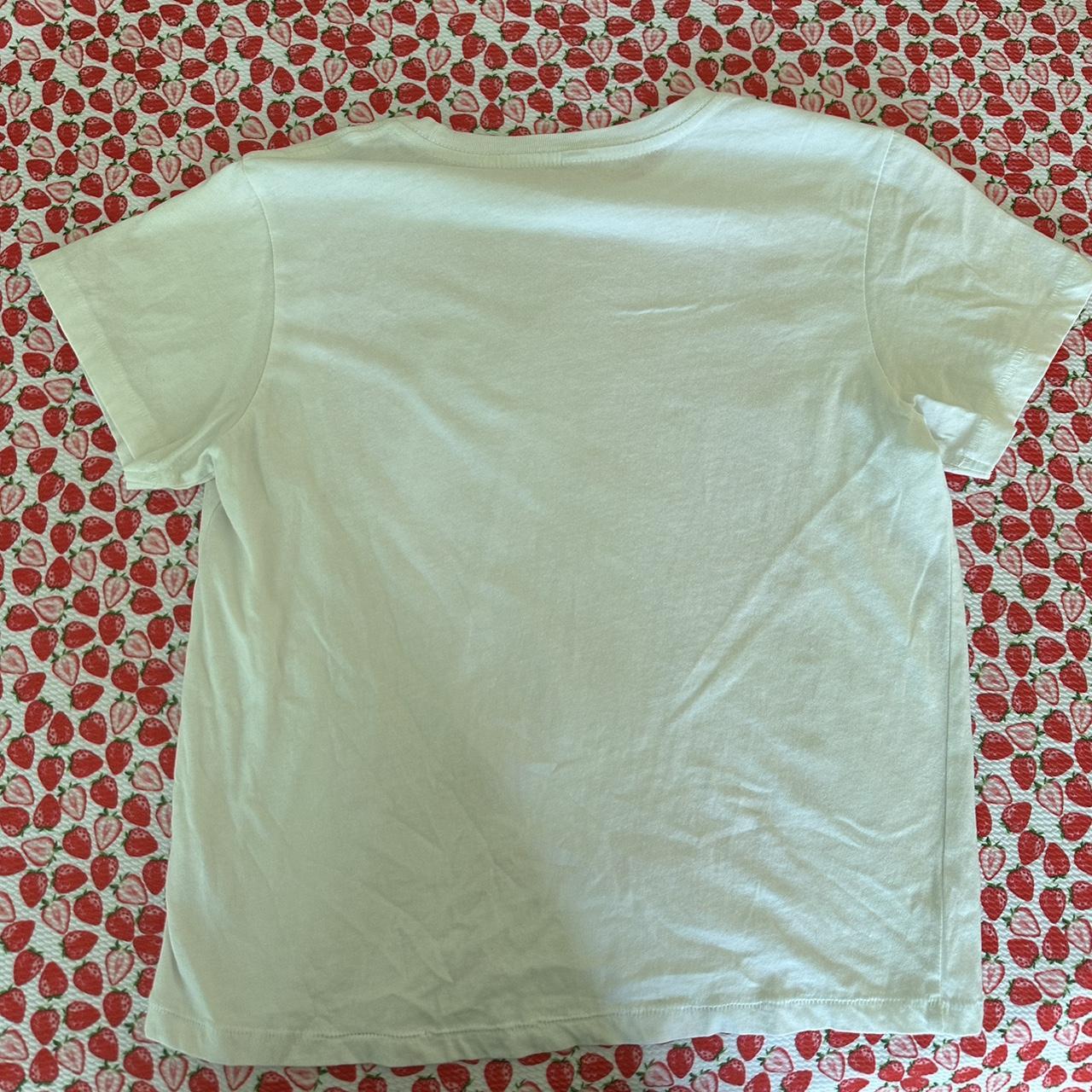 Women's White and Red T-shirt | Depop