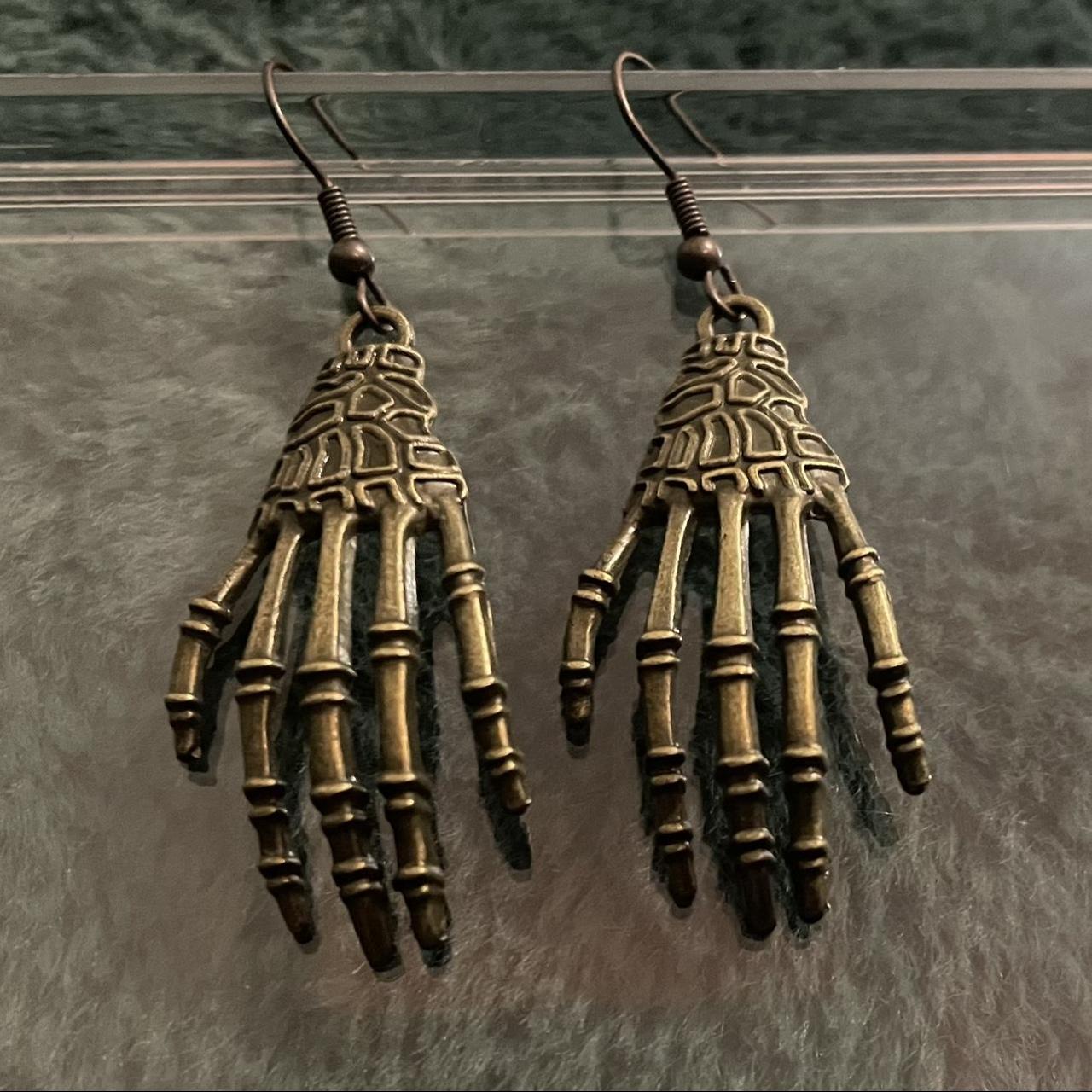 Skeleton on sale hand earrings