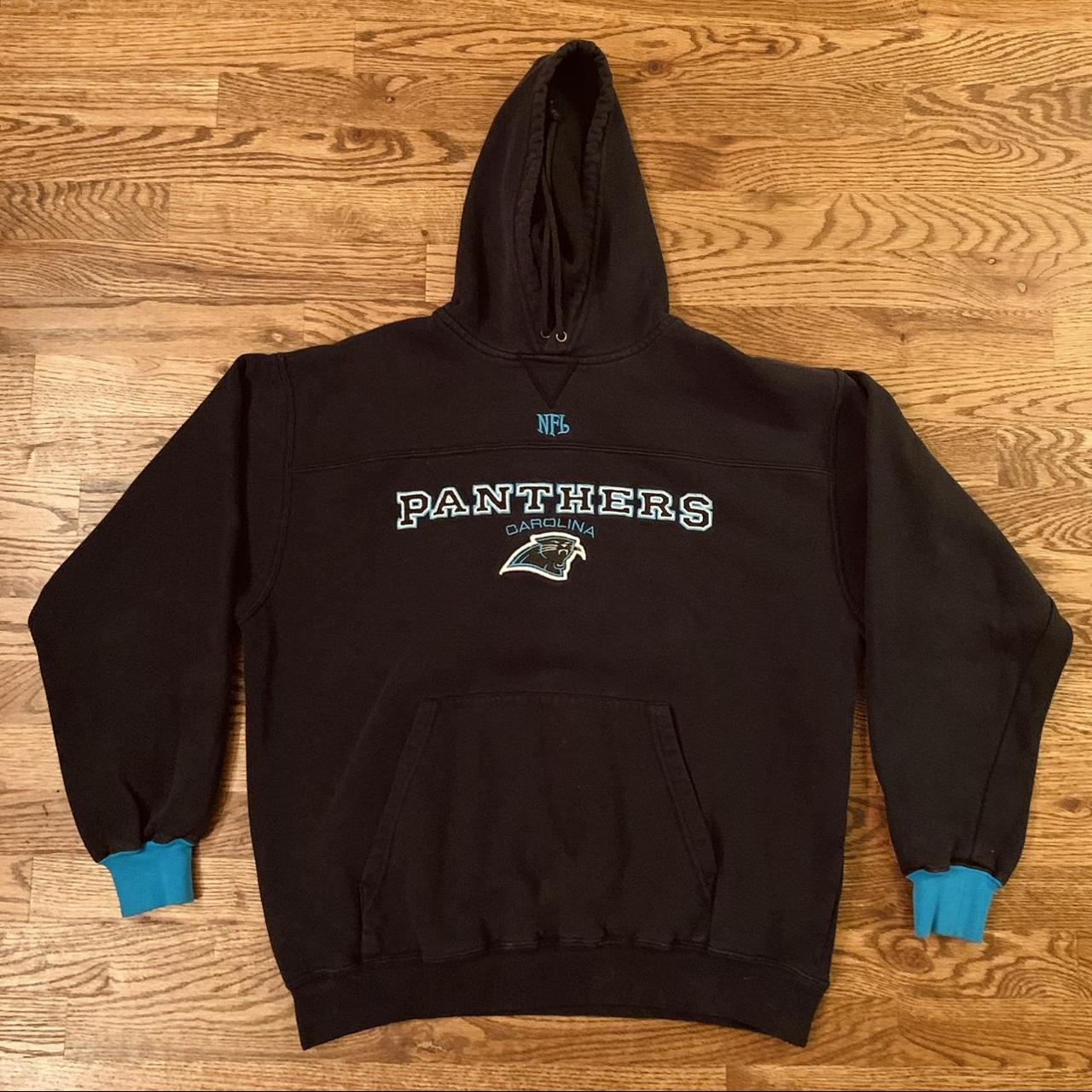 Carolina Panthers Sweater Adult Small Black Sweatshirt Hood NFL