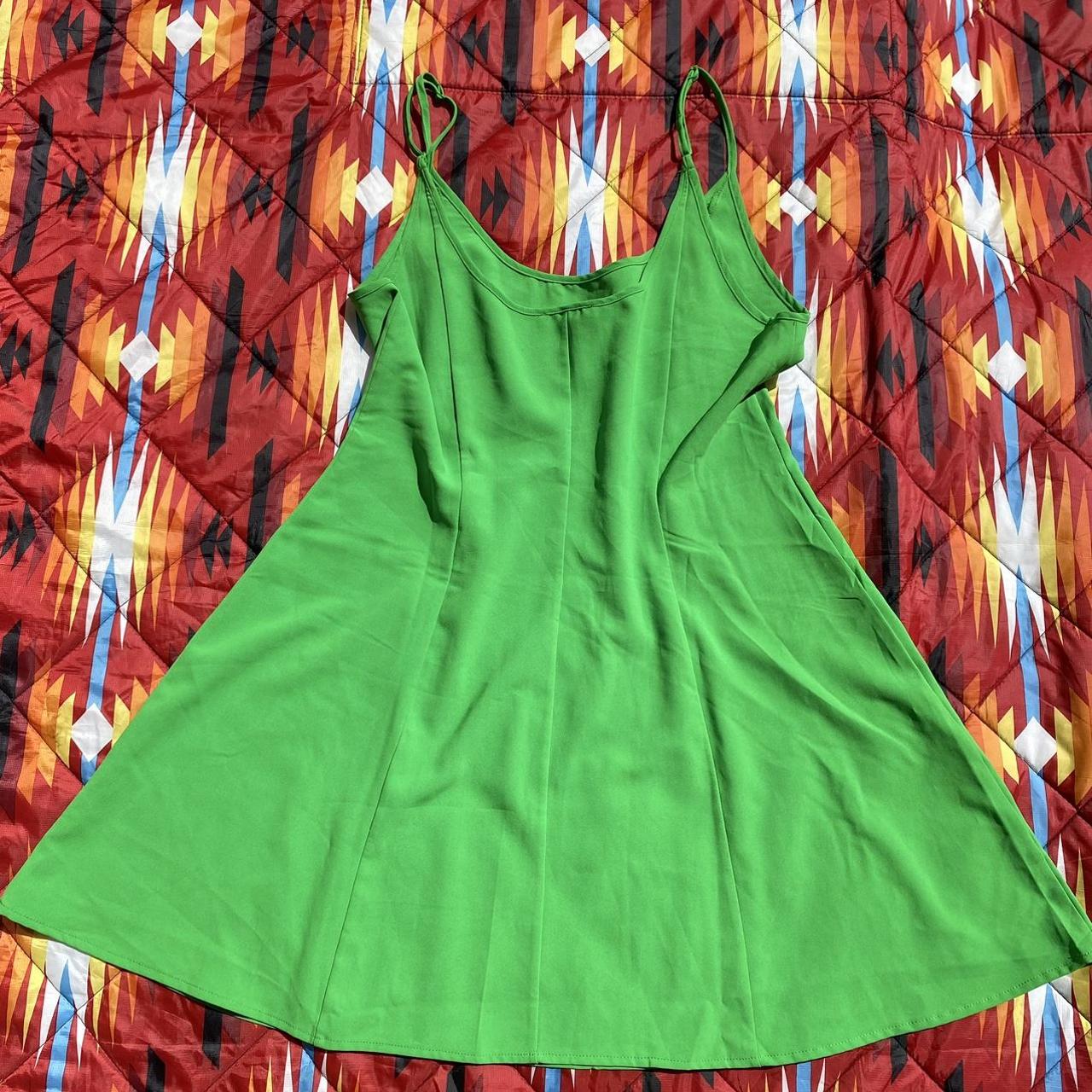 Zara Green summer/spring mini dress Size: L.... - Depop