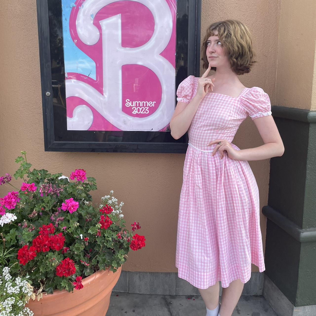 50’s pink gingham Barbie dress! This dress has... - Depop