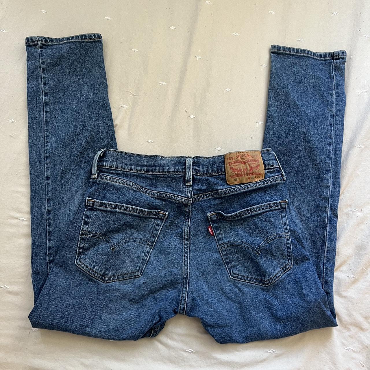 levi’s dark blue straight leg jeans 30x30 no... - Depop