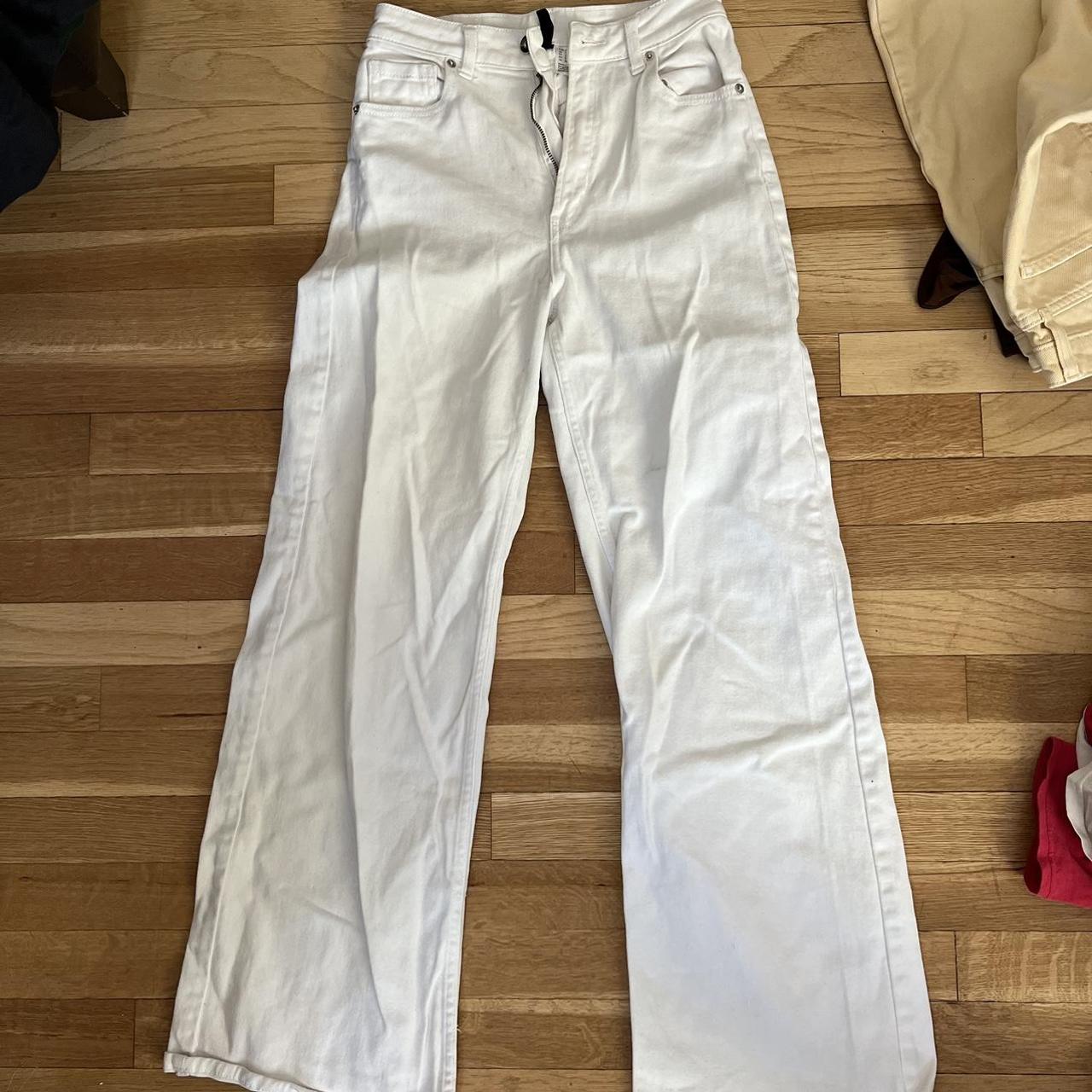 H&M white jeans, wide leg. - Depop