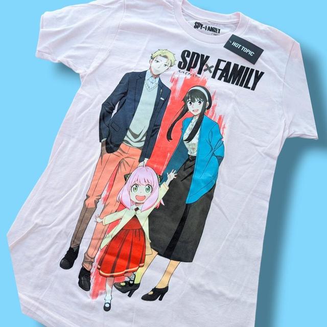 Spy X Family Anime Men's short Sleeve Light pink T - Depop