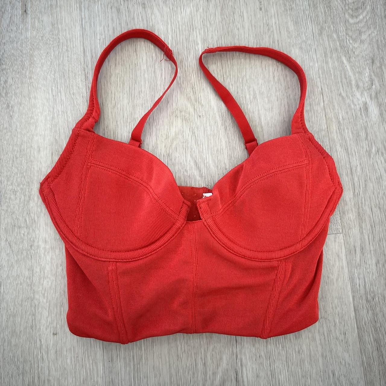 Red corset crop top Brand: Luck & Trouble Size:... - Depop